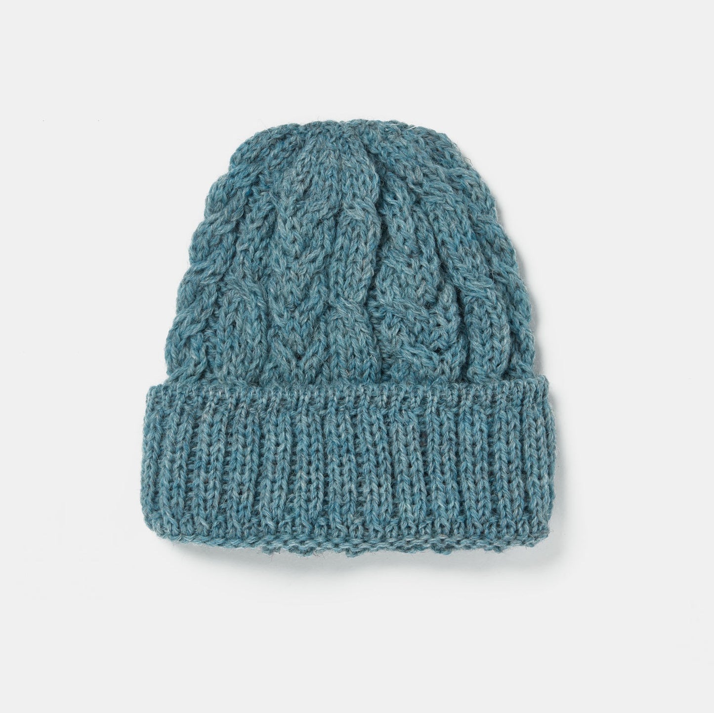 Aran Cable Hat - Blue Sky