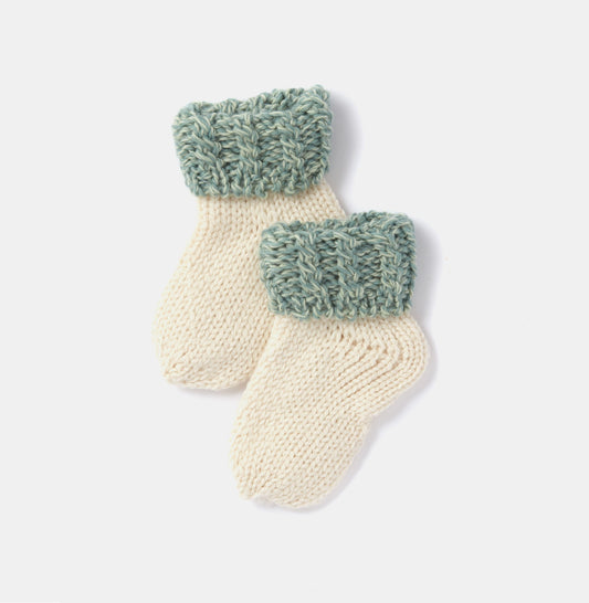 Baby Aran Socks - Seafoam