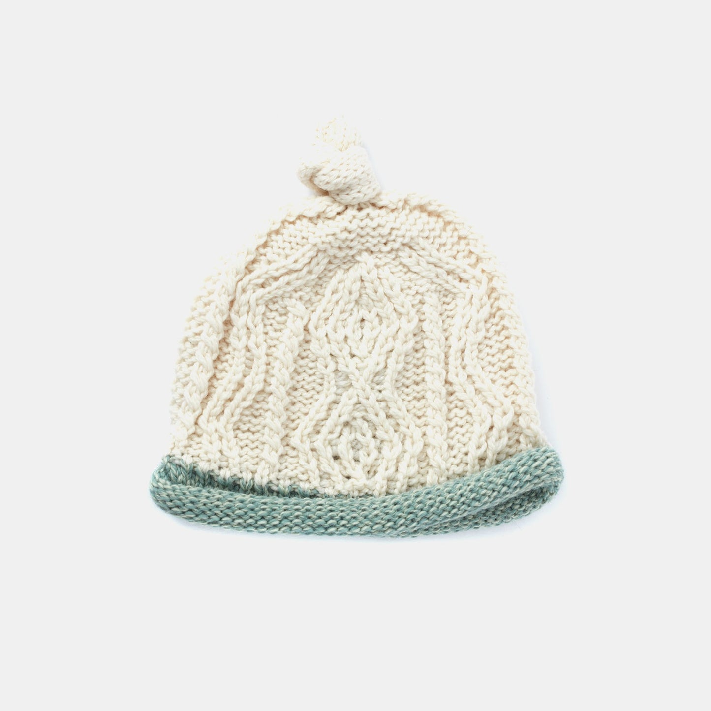 Baby Aran Hat - Seafoam