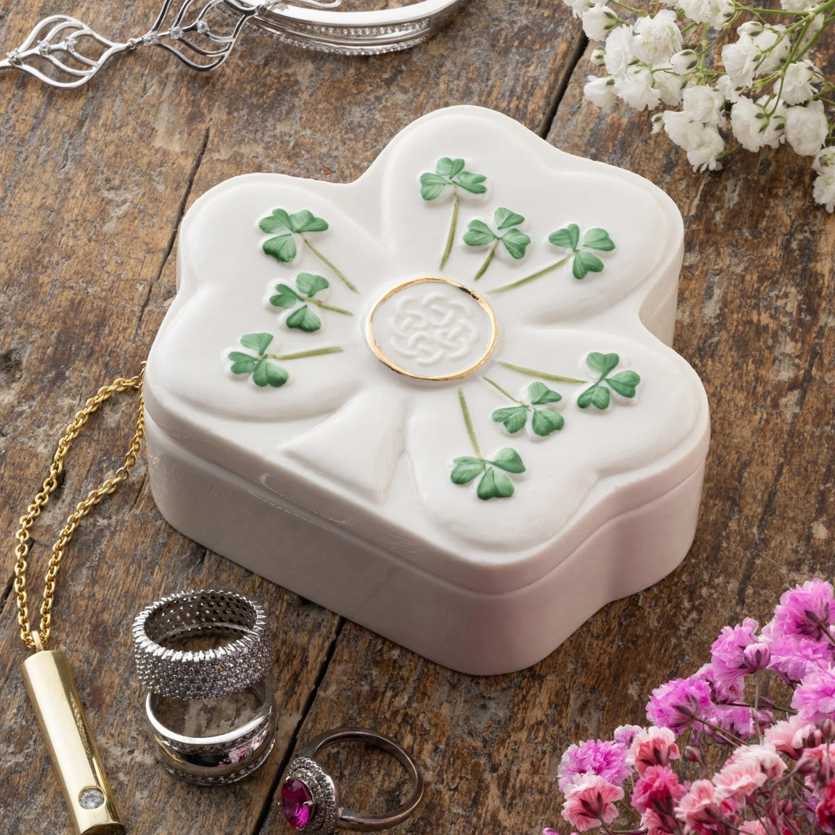 Shamrock Shaped Trinket Box