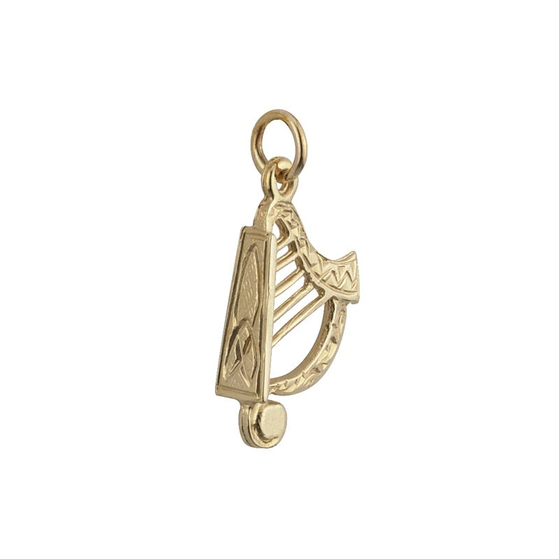 9K Gold Harp Charm
