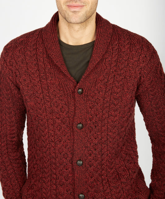 Woodford Aran Cardigan - Sable Marl
