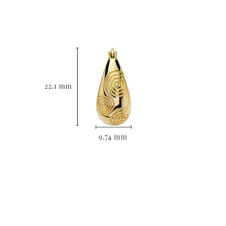 Celtic Triskele Hoop Earrings - Gold Vermeil