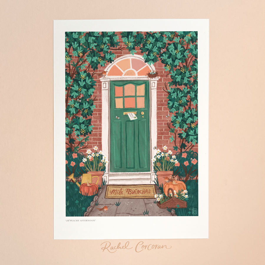 A Peachy Afternoon Dublin Doors Print