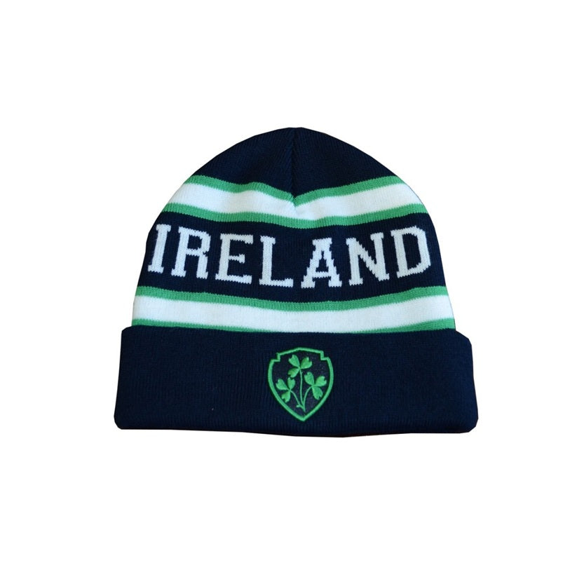 Lansdowne Navy White Green Knit Hat