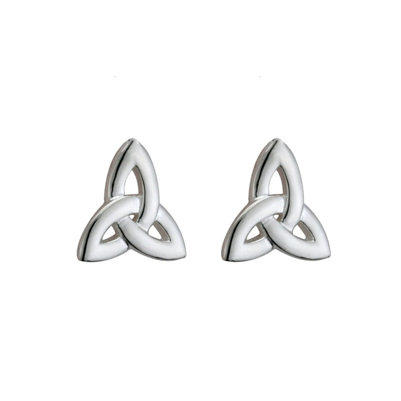 Sterling Silver Tall Trinity Knot Stud Earrings