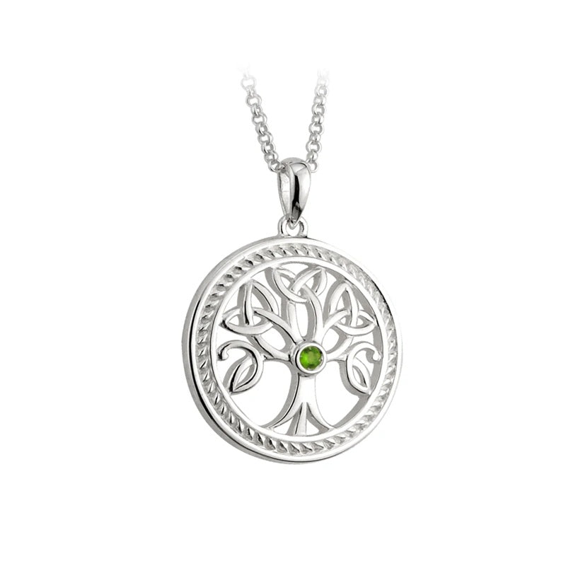 Large Sterling Silver Irish Tree Of Life Necklace