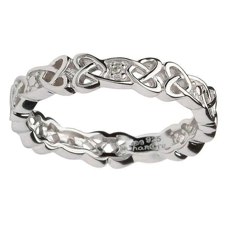 Sterling Silver Diamond Set Celtic Ring