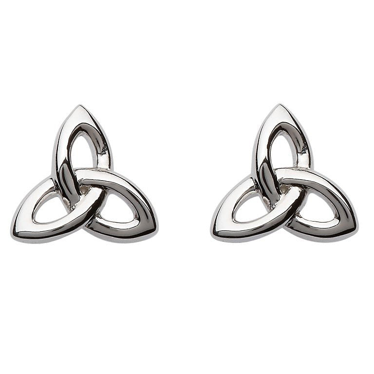Sterling Silver 3D Trinity Knot Stud Earrings