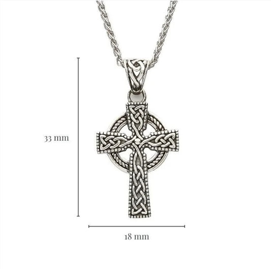 Sterling Silver Unisex Celtic Cross Pendant