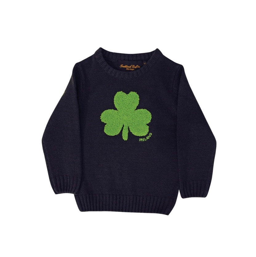 Kids Shamrock Navy Knit Jumper
