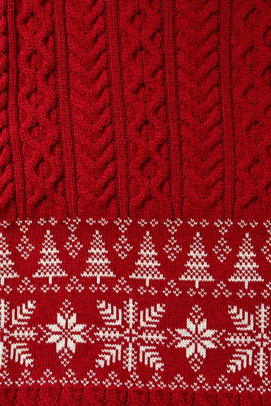 Aran Christmas Blanket with Jacquard