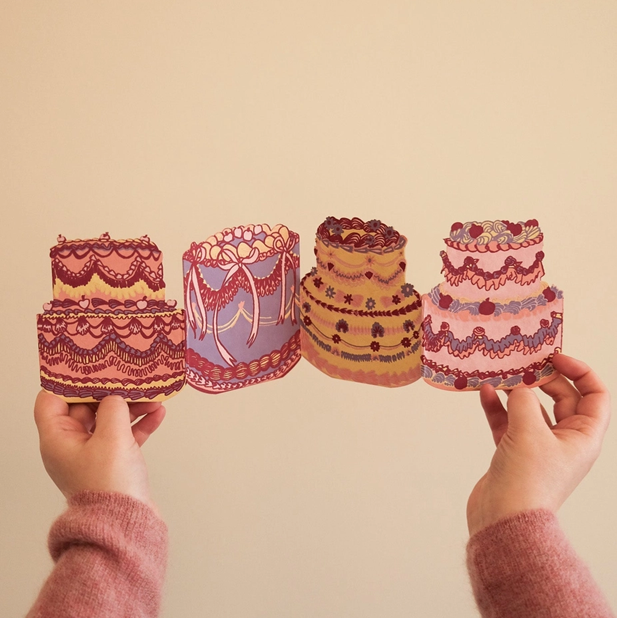 Birthday Cake Concertina Greeting Card