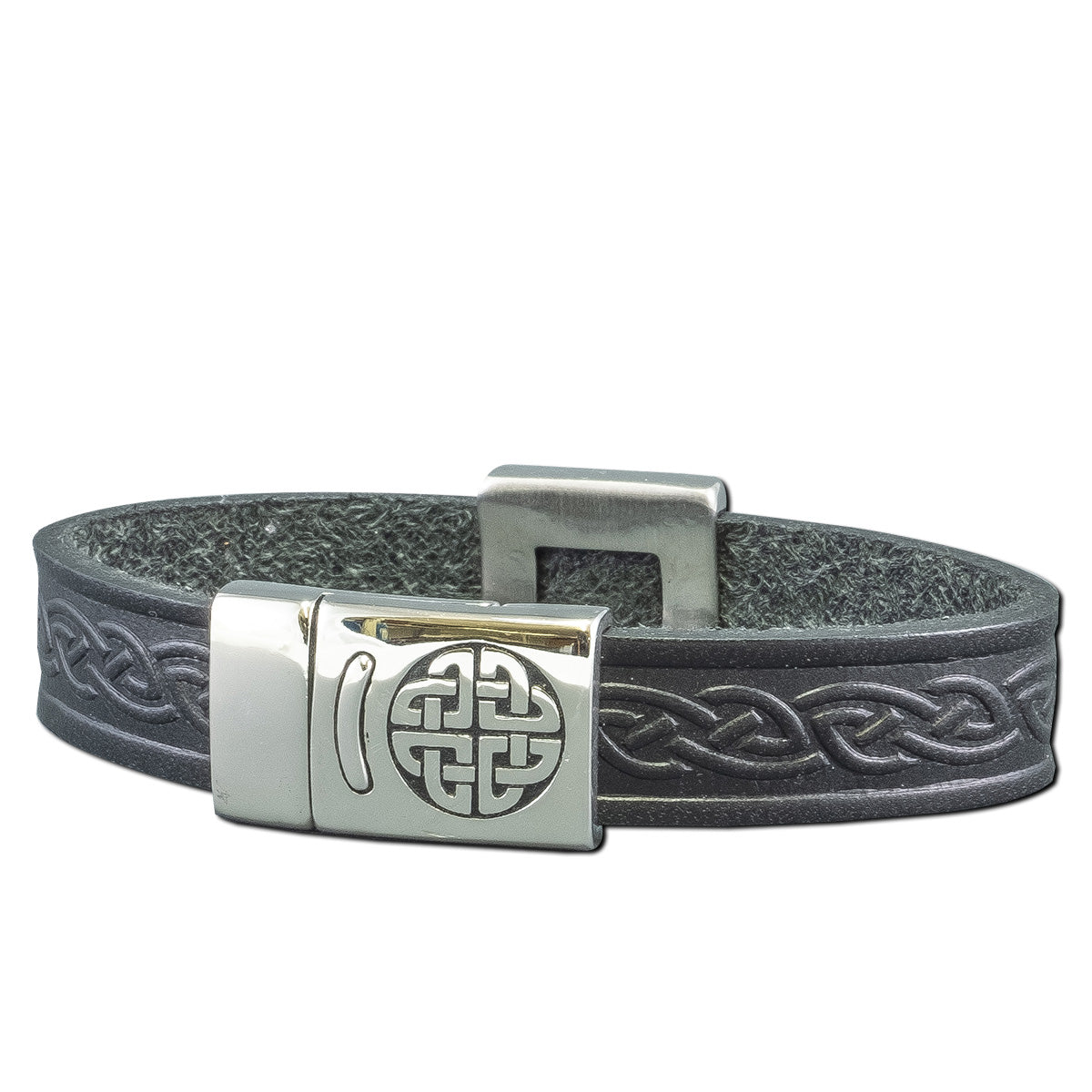 Knot Leather Cuff Bracelet - Black