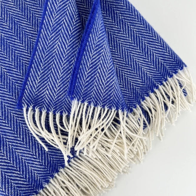 Heritage Irish Throw - Herringbone Bluebell
