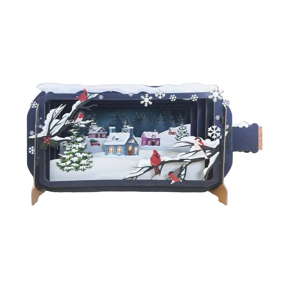 Winter Cardinal In A Bottle Pop Up Card