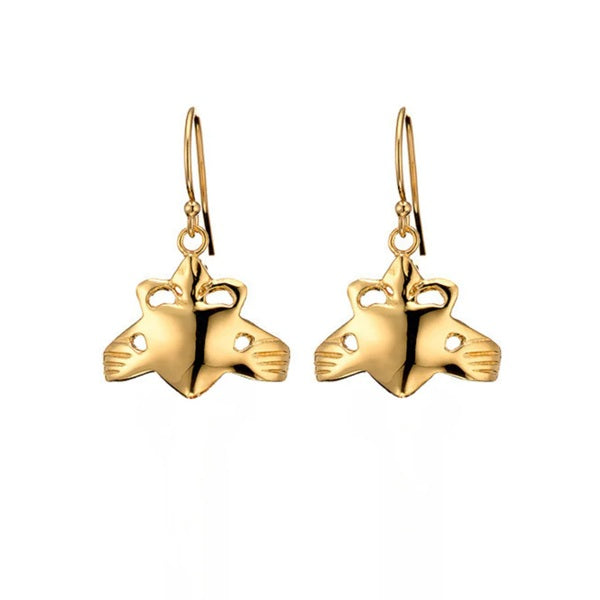 Handcrafted Claddagh Drop Earrings - Gold Vermeil