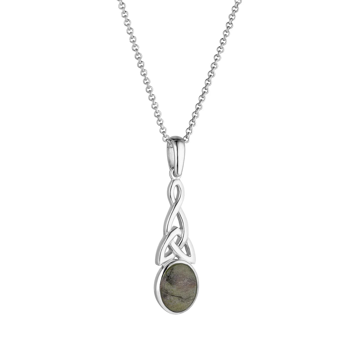 Silver Connemara Long Trinity Knot Necklace