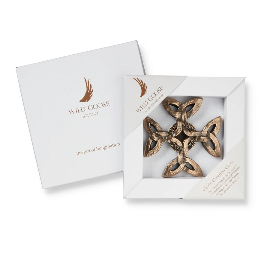 Celtic Creation Cross Bronze Plaque