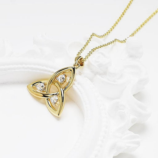 Trinity Knot Necklace - Gold Vermeil & White Sapphire