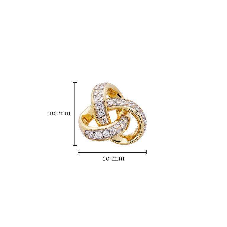 Rounded Trinity Knot Stud Earrings - Gold Vermeil & CZ