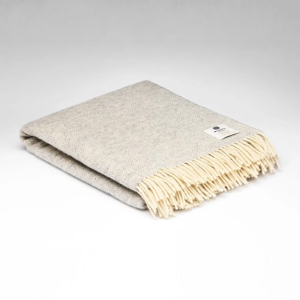 Heritage Irish Throw - Herringbone Grey Cloud