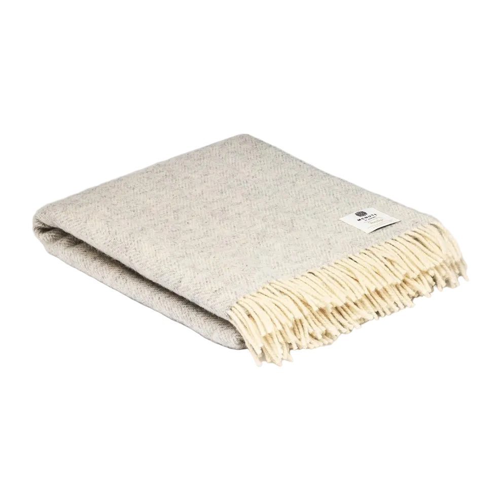 Heritage Irish Throw - Herringbone Grey Cloud