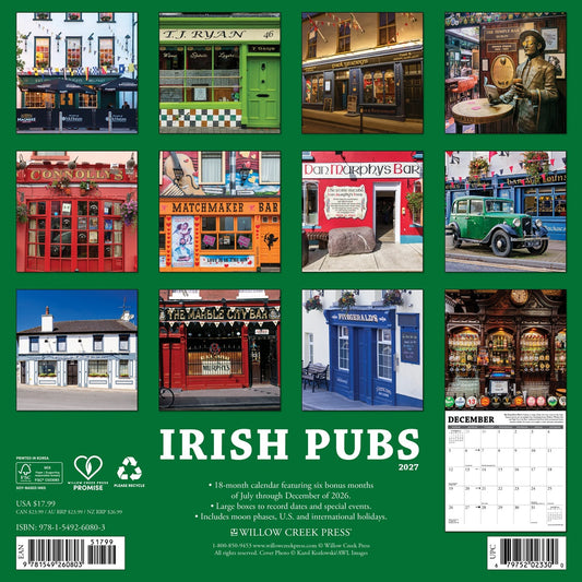 2027 Irish Pubs Calendar