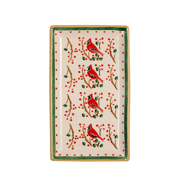 Medium Rectangle Plate - Berry Bird