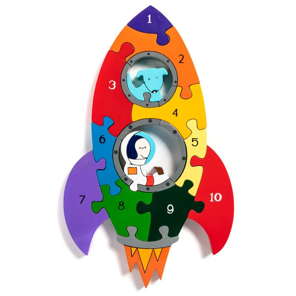 Number Rocket Wooden Jigsaw Puzzle