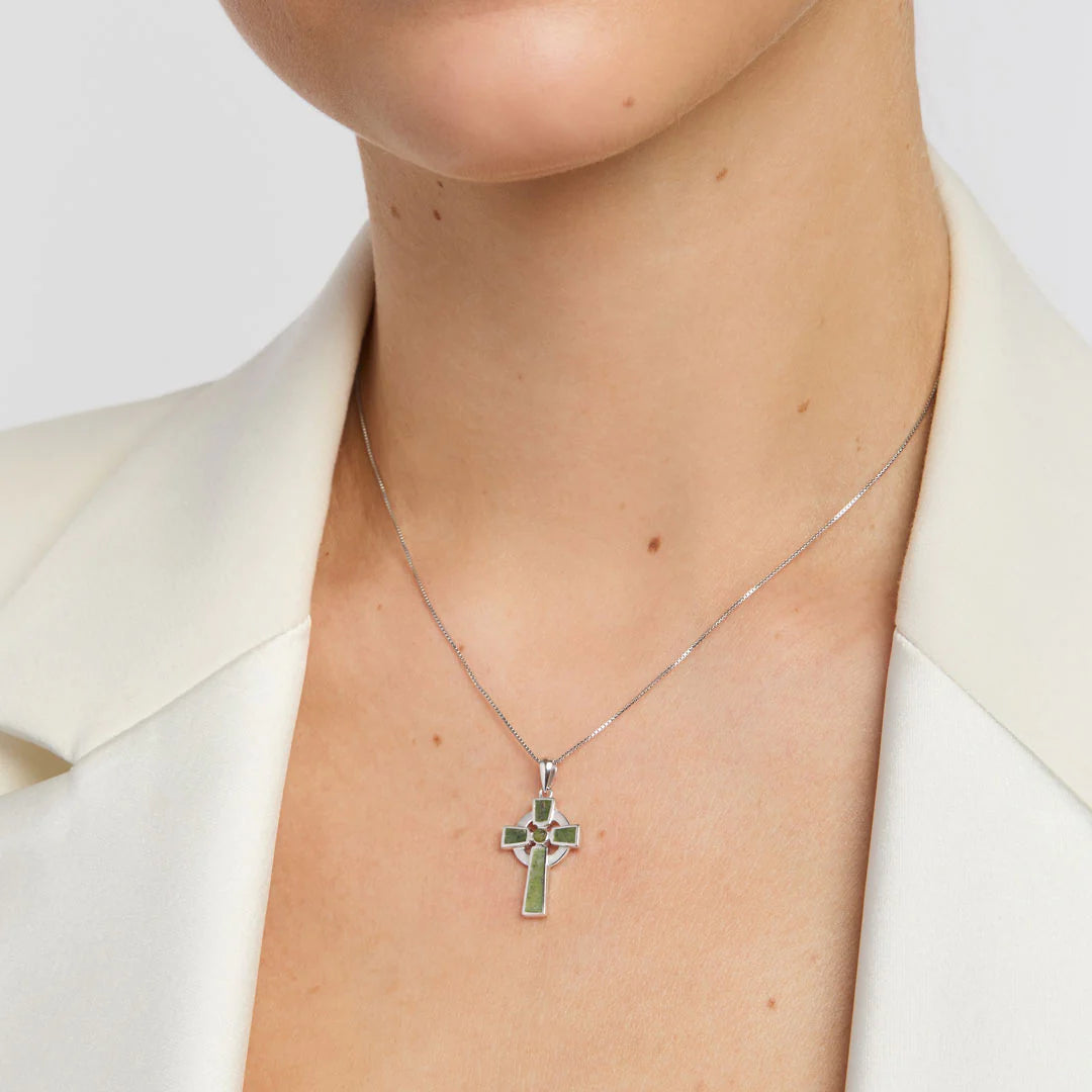 Silver Connemara Celtic Cross Necklace