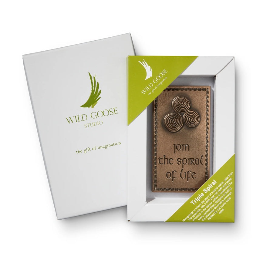 Triple Spiral Bronze Plaque