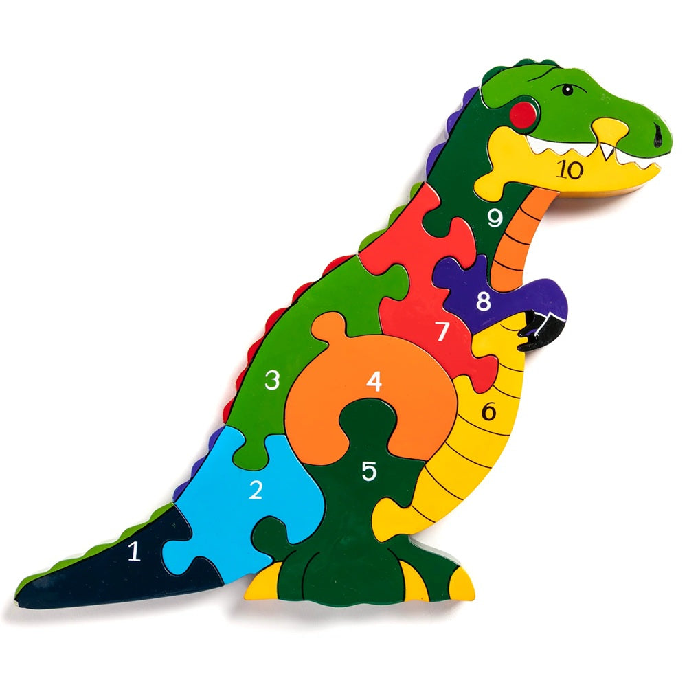 Number T-Rex Wooden Jigsaw Puzzle