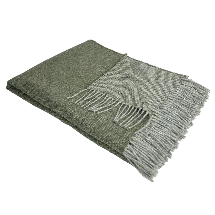 Irish Collection Wool Throw - Thyme