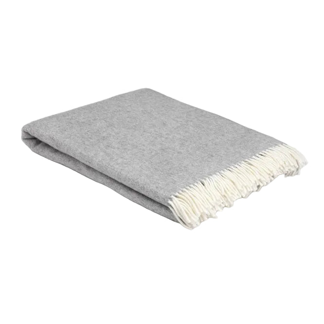 XL Irish Wool Throw - Grey Herringbone