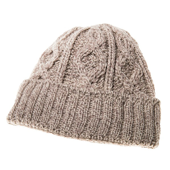 Aran Diamond Stitch Hat - Oatmeal