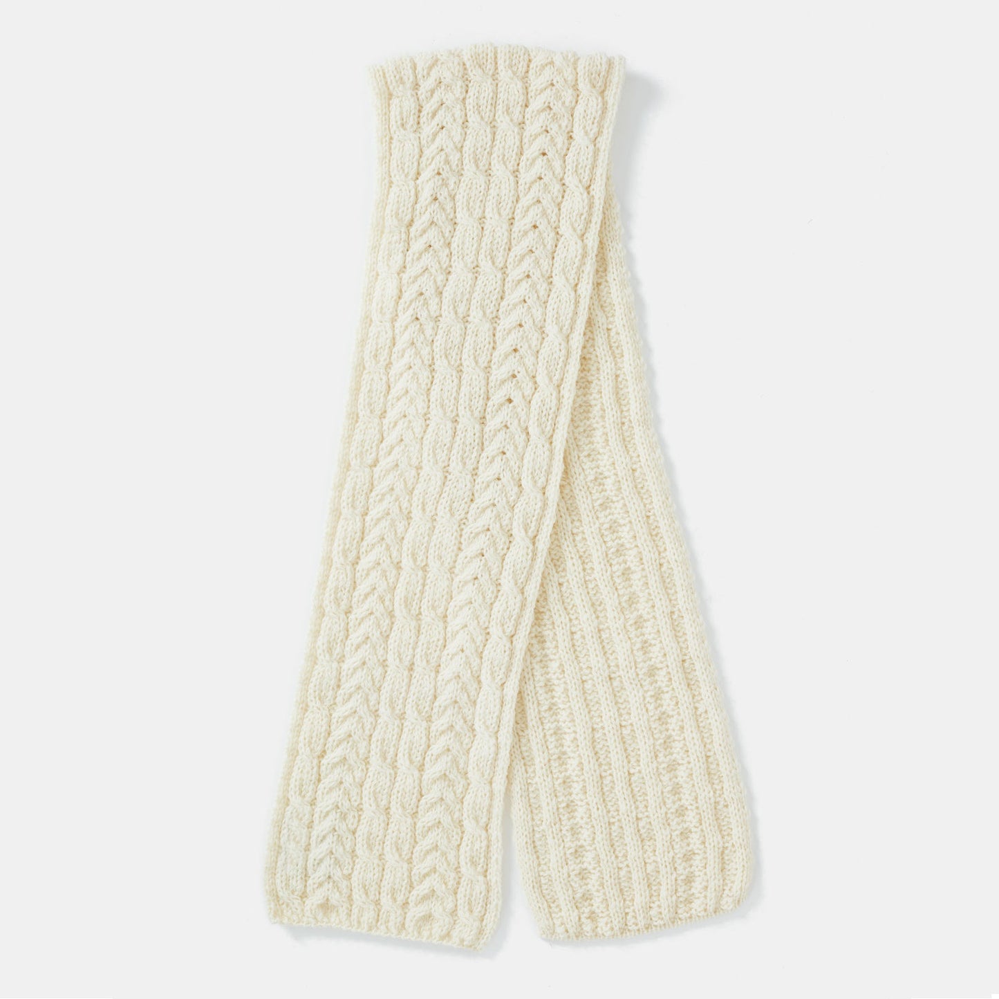 Aran Cable Scarf - Natural