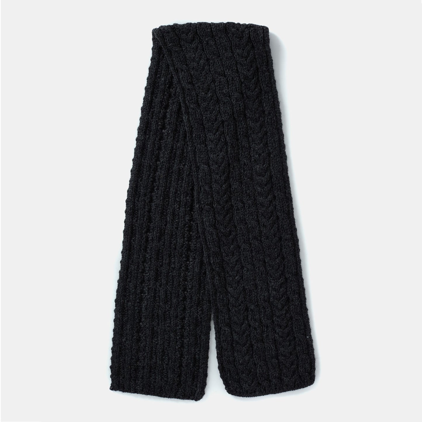 Aran Cable Scarf - Charcoal