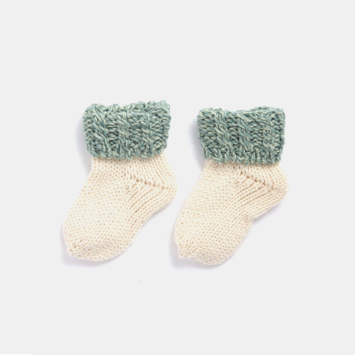 Baby Aran Socks - Seafoam