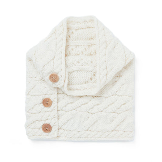 Aran Button Snood - Natural