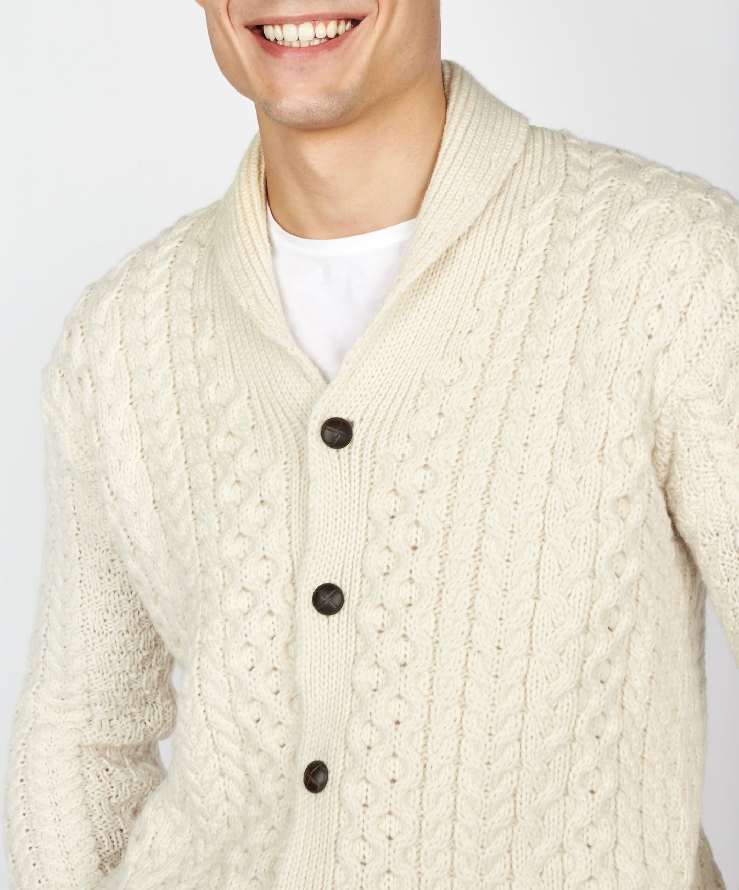Woodford Aran Cardigan - Natural