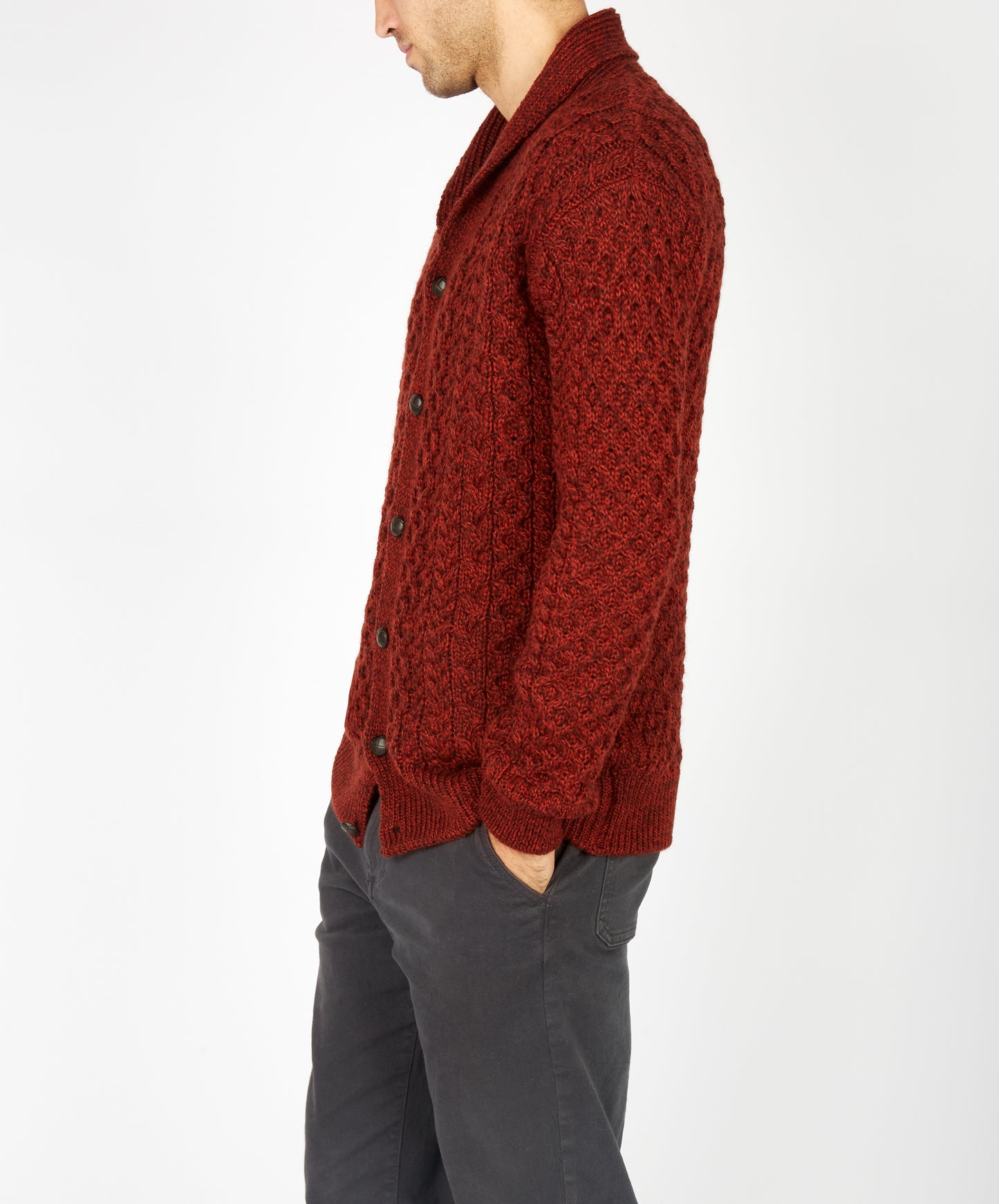 Woodford Aran Cardigan - Sable Marl