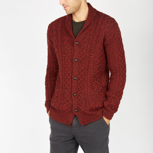 Woodford Aran Cardigan - Sable Marl