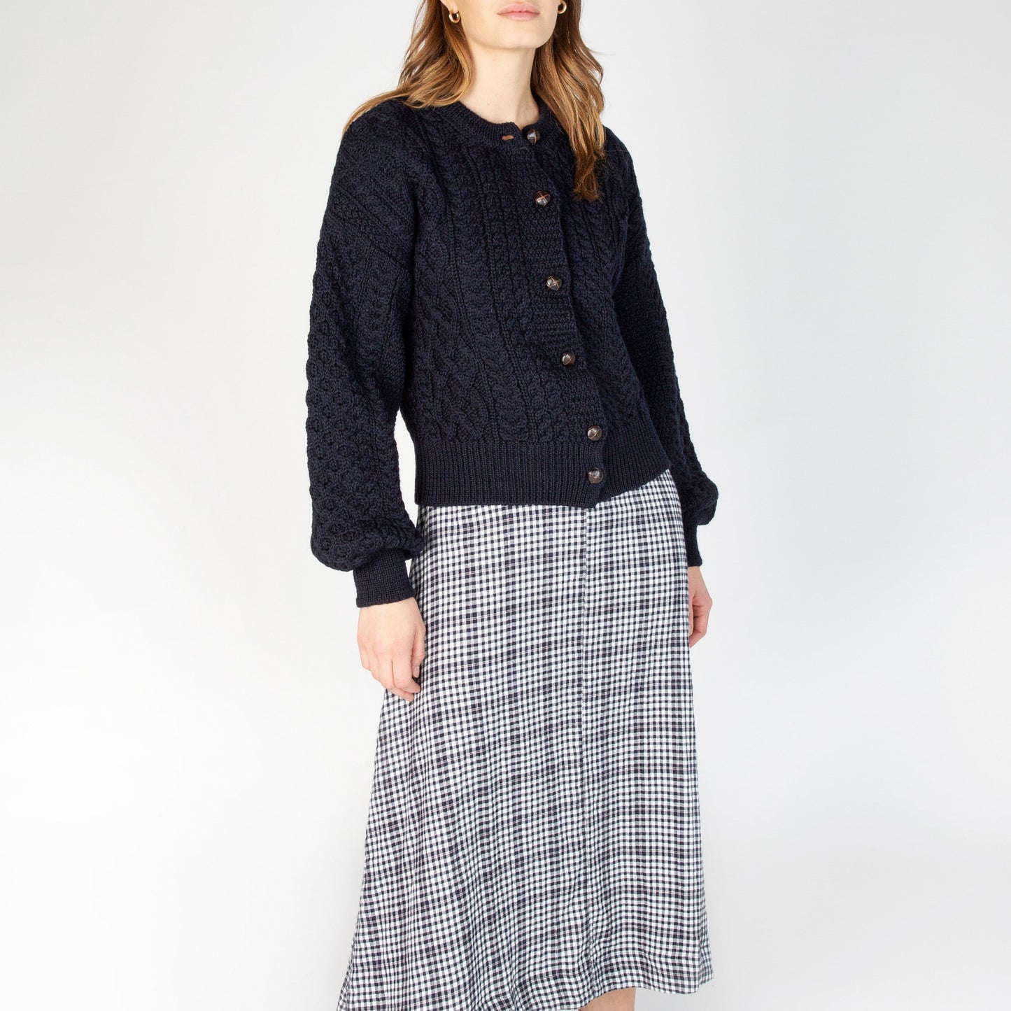 Clover Cropped Cardigan - Navy