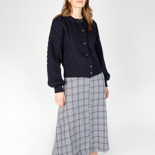 Clover Cropped Cardigan - Navy