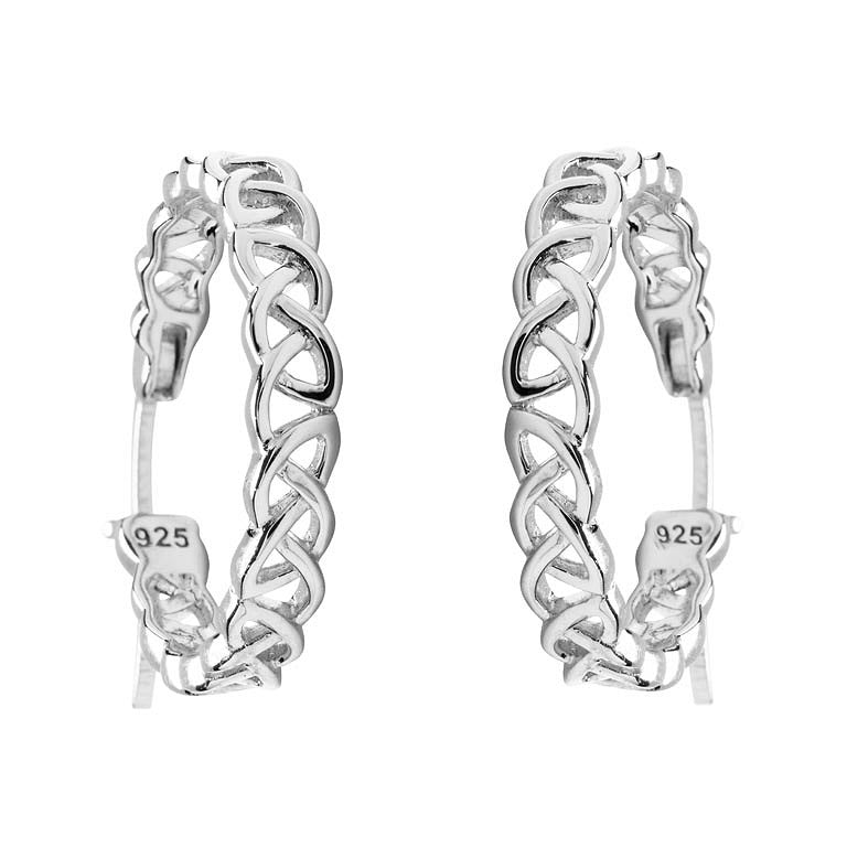 Medium Celtic Hoop Earrings – Sterling Silver