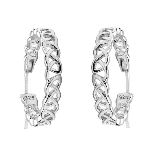 Medium Celtic Hoop Earrings – Sterling Silver