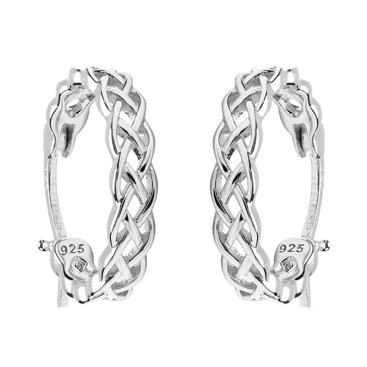 Small Celtic Hoop Earrings – Sterling Silver