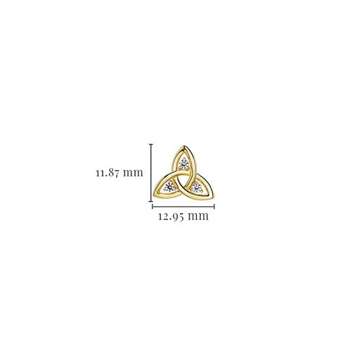 Trinity Knot Stud Earrings - Gold Vermeil & White Sapphire