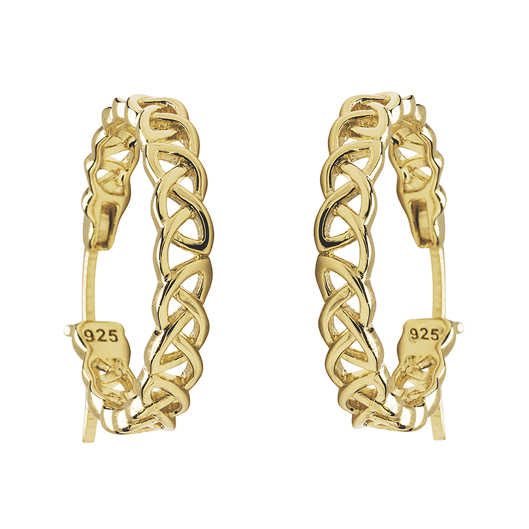Medium Celtic Hoop Earrings – 14kt Gold Vermeil